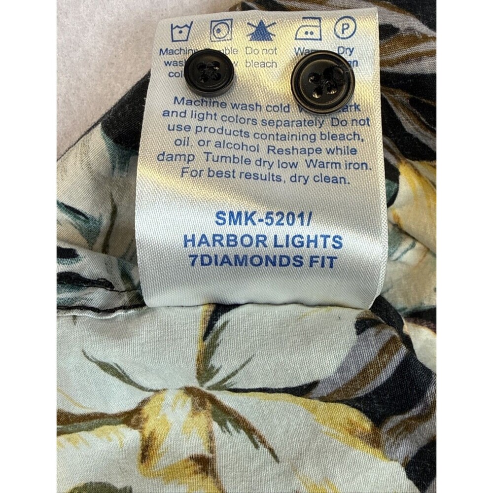 7Diamonds Harbor Lights Men's M Medium Hawaiian Shirt Stretch Cotton SMK-5201 - Picture 7 of 8